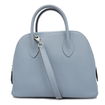 HERMES Handbag Bolide 25 U Engraved Evercolor Blue Run Glacier Silver Hardware Women's