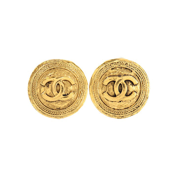 Chanel here mark round type earrings gold accessories vintage Vintage Earring