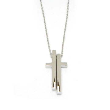 GUCCI K18WG separate cross necklace