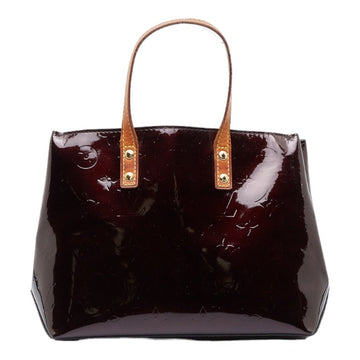 LOUIS VUITTON Monogram Vernis Lead PM Handbag M91993 Amaranto Brown Patent Leather Women's
