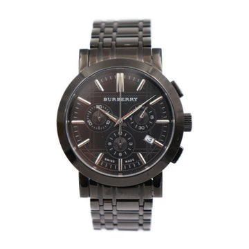 BURBERRY heritage watch BU1373 stainless steel black quartz chronograph