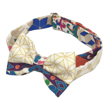 HERMES NOEUD PAPILLON Nu Papillon Collection Imperiales royal collection bowtie bow tie choker bracelet white multicolor silk 100%