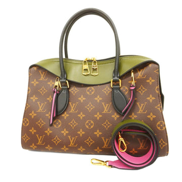 LOUIS VUITTON Handbag Monogram Tuileries Tote M41455 Brown Khaki Pink Ladies