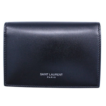 SAINT LAURENT Card Case Women's Men's Black 469338 Business Holder Pass