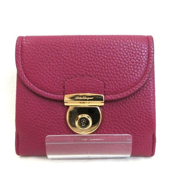 SALVATORE FERRAGAMO Ferragamo leather double hook bi-fold wallet ladies