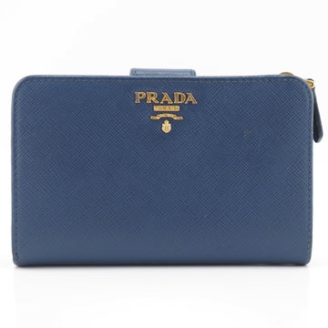 PRADA bifold wallet blue ladies