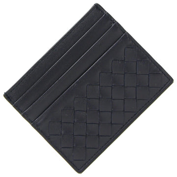 BOTTEGA VENETA Card Case Intrecciato Navy Leather Men's Pass