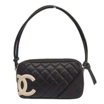 CHANEL Leather Cambon Coco Mark Black Ladies