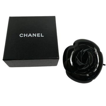 CHANEL Camellia Corsage Black Brooch