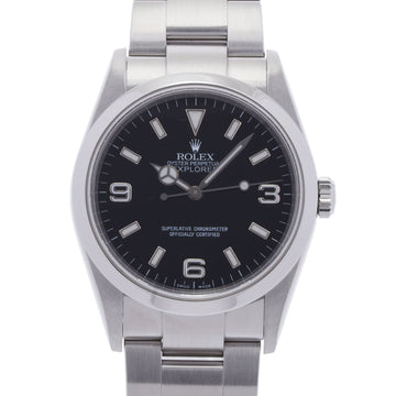 ROLEX Explorer 1 114270 men's SS watch self-winding black dial