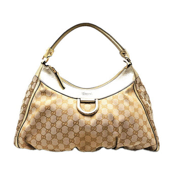 GUCCI Abbey One Shoulder Bag Women's 189833 GG Canvas Beige Gold