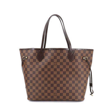 LOUIS VUITTON Damier Neverfull MM tote bag Ebene series N51105 brown gold metal fittings