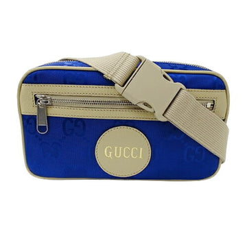 GUCCI Bag Women's Men's Body Waist Shoulder Off the Grit Belt Nylon Leather Blue Beige 631341 Day Limited