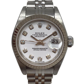 ROLEX Datejust 79174G SS/K18WG Stainless Steel/White Gold White Dial 10P Diamond F Number [Made in 2002] Ladies Automatic Watch