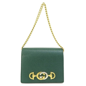 GUCCI 570660 Zumi Chain Bifold Wallet Leather Women's