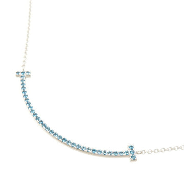 TIFFANY T Smile Blue Topaz Women's Necklace 750 White Gold