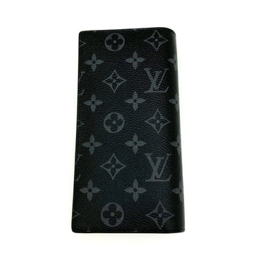 LOUIS VUITTON Portefeuille Brother M61697 Monogram Eclipse Black Silver Metal Bifold Long Wallet Men's