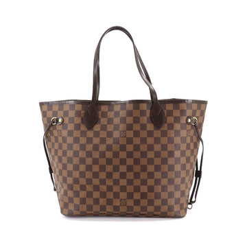 Louis Vuitton Damier Neverfull MM tote bag Ebene series N51105 brown gold metal fittings