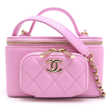 Chanel Vanity Case Ladies Shoulder Bag Caviar Skin Pink