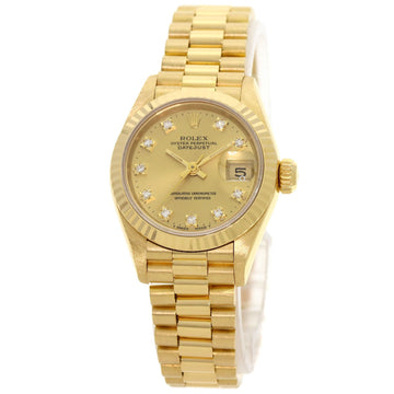 ROLEX 69178G Datejust 10P Diamond Watch K18 Yellow Gold/K18YG/K18YG Women's