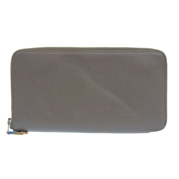 HERMES Azap Silk In Long Wallet H067388CK Vaux Epsom x Etain Blue Hydra Gray/Silver Hardware R Women's