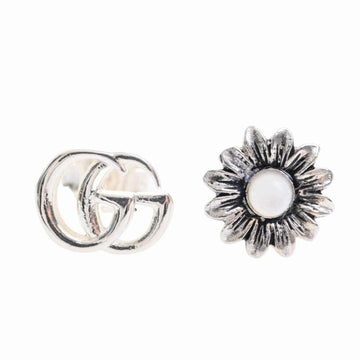 GUCCI SV925 double G flower earrings 527390 silver