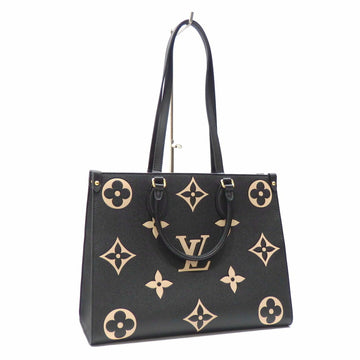 Louis Vuitton Tote Bag Monogram Implant On The Go MM Women's M45495 Black Beige Hand Shoulder