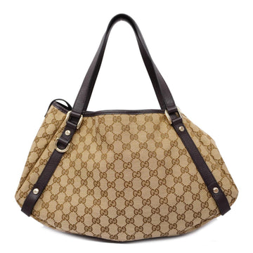 GUCCI tote bag GG canvas 130736 brown beige champagne ladies