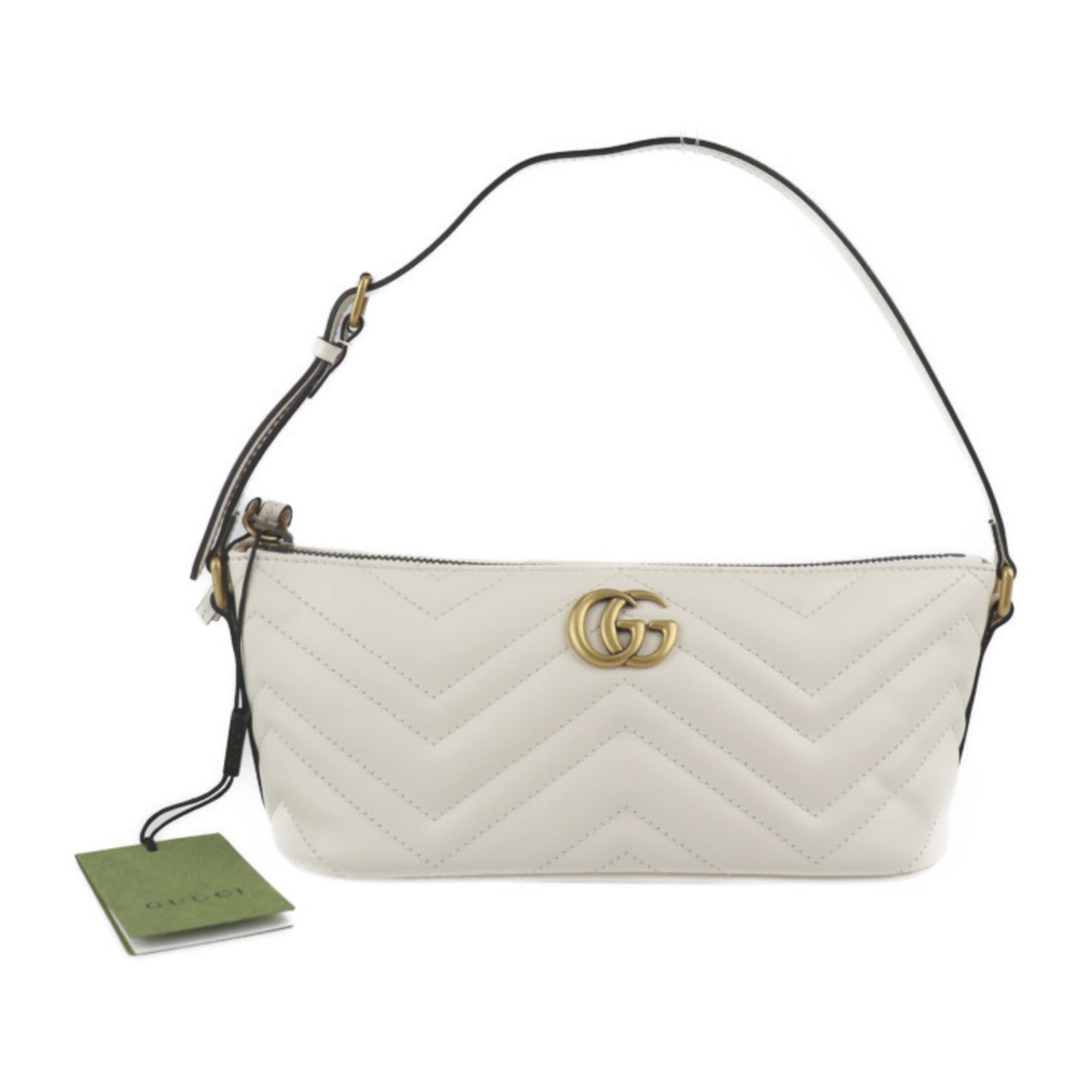 GUCCI GG Marmont Shoulder Bag 739166 White Ivory Gold