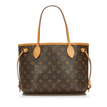 LOUIS VUITTON Monogram Neverfull PM Handbag Tote Bag M40155 Brown PVC Leather Ladies