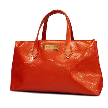 LOUIS VUITTONAuth  Monogram Vernis Wilshere Bluebird M93644 Women's Handbag Orange Sunset