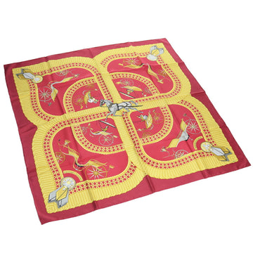 HERMES Carre 90VOITURES PANIERS Scarf Silk/Silk 100% Women's