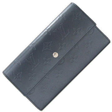 LOUIS VUITTON Trifold Long Wallet Monogram Matte Porto Tresor International M65105 Blue Men's