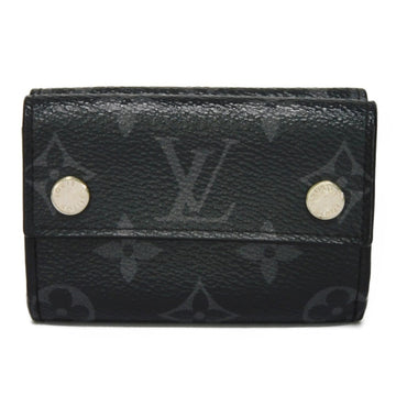 LOUIS VUITTON Trifold Wallet Discovery Compact W Hook Snap Button Monogram Eclipse Noir M67630 Men's Billfold