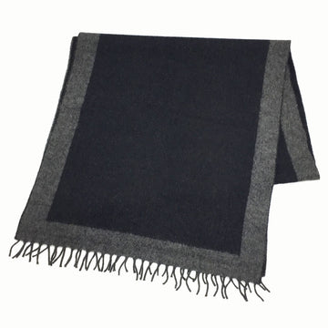 HERMES cashmere wool scarf stall muffler black gray men's women's unisex