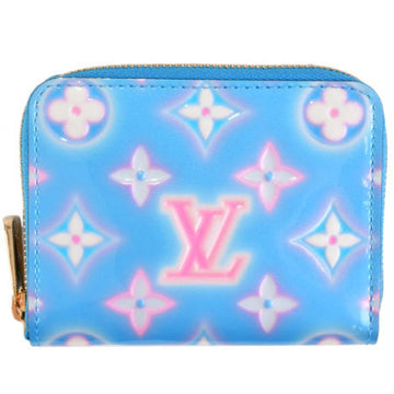 Louis Vuitton Zippy Coin Purse Monogram Vernis Baby Blue Neon Pink M81155