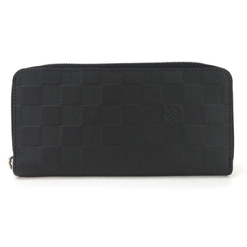 LOUIS VUITTON Round Long Wallet Portefeuille Vasco N63300 Damier Infini Onyx Black Accessories Men's  Zippy zip around black