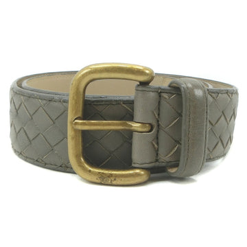 BOTTEGA VENETA Intrecciato leather gray men's belt