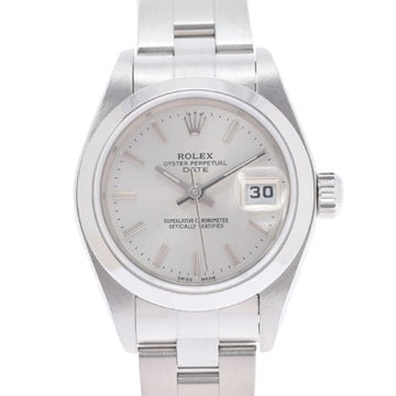 Rolex Oyster Perpetual Date 79160 Ladies SS Watch Self-winding Silver Dial