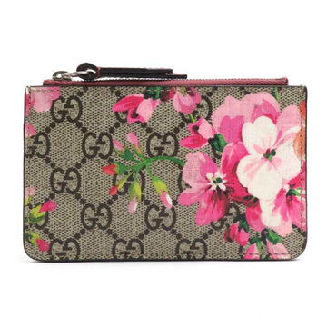 GUCCI Coin Case Key GG Flora PVC Beige/Pink Ladies 421311