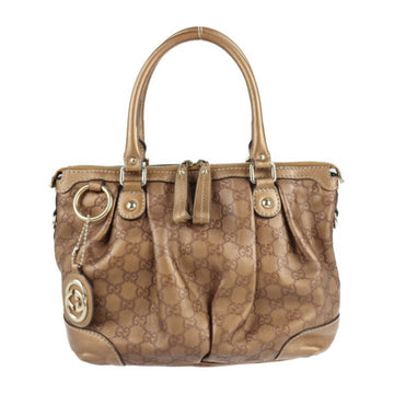 Gucci Suki sima handbag 247902 leather bronze gold metal fittings