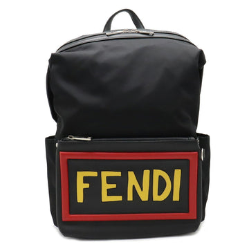 FENDI Backpack Rucksack Daypack Nylon Leather Black Red Yellow 7VZ035