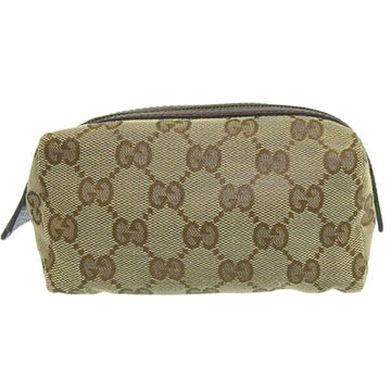 GUCCI GG Canvas Pouch 245947 Beige/Brown Women's