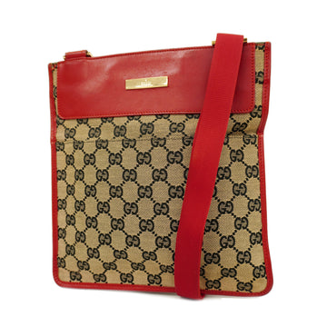 GUCCIAuth  Shoulder Bag 019 0348 Women's GG Canvas Shoulder Bag Beige,Red Color