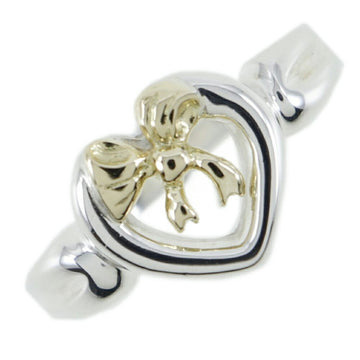 TIFFANY&Co. No. 10 Ring Heart Ribbon Silver 925 x K18 Gold Women's