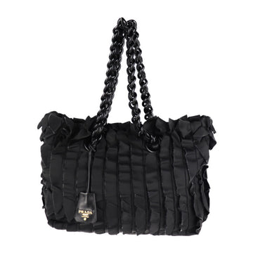 PRADA tote bag BR4071 nylon black frill