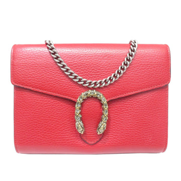 GUCCI Dionysus Shoulder Bag 401231 Red Leather Women's Men's Card