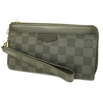 LOUIS VUITTONAuth  Damier Graphite Zippy Dragonne N60379 Long Wallet