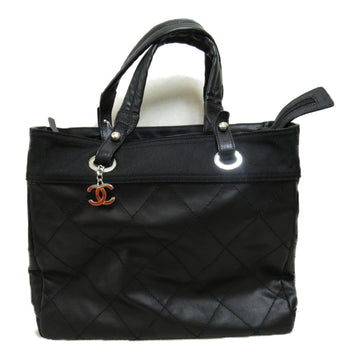 CHANEL Paris Biarritz Tote MM Black PVC coated canvas