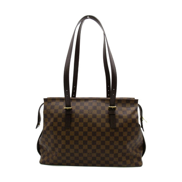 LOUIS VUITTON Chelsea Tote Bag Brown Ebene Damier PVC coated canvas N51119